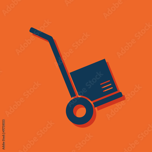 Photos cargo transportation with hand cart icon
