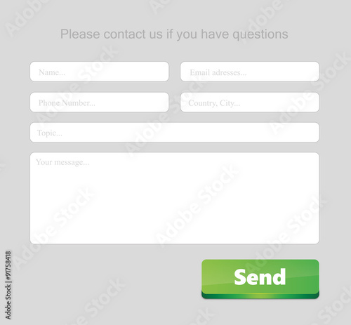 Feedback form for site design