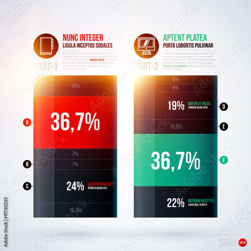 Infographics chart template on white background. EPS10