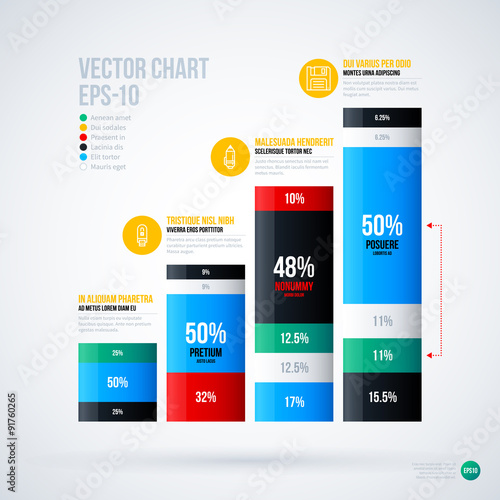 Infographics chart template on white background. EPS10