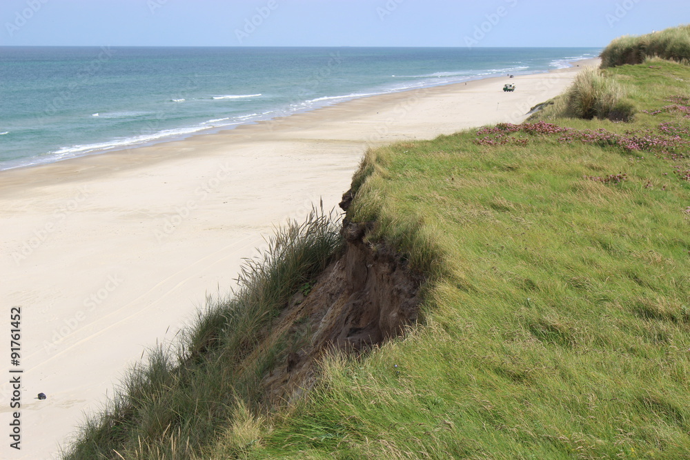 Dunes, beach and North Sea near Lokken, Denmark, Europe. Dunes, beach and North Sea near Lokken, Denmark, Europe.