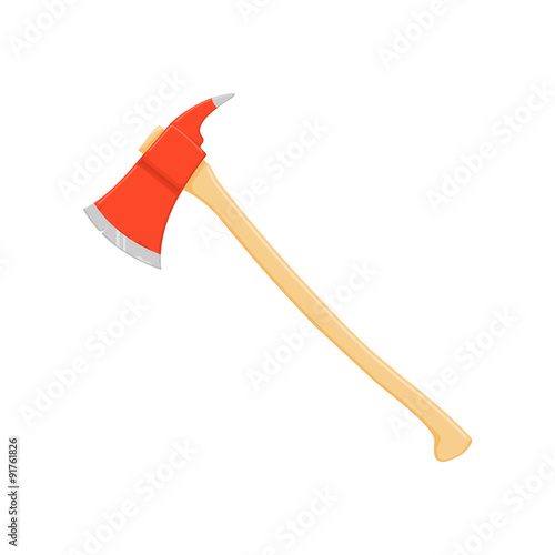 Axe fire department icon illustration. - A vector illustration of a red fireman's axe.  Axe blade fire fighter's tool.