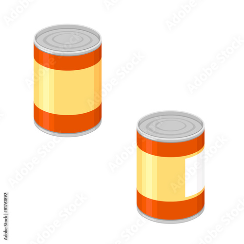 Tin Can Icon Illustration.  A vector illustration of a generic tin can. Preserved tinned goods.