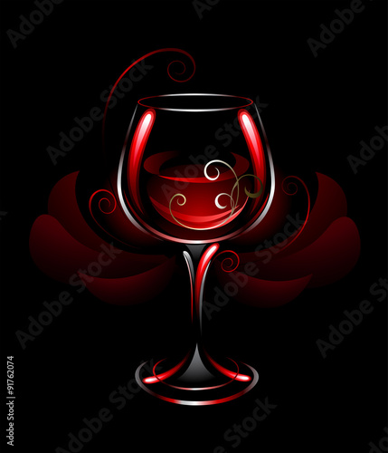 wineglass of red wine