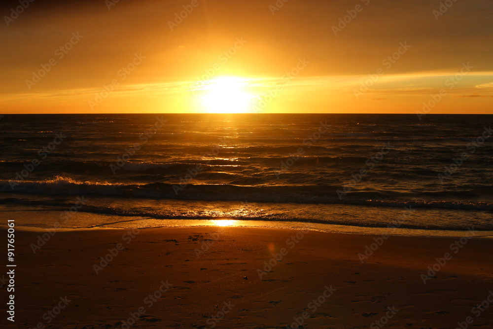 Sunset on the beach of Lokken, Denmark, Scandinavia, Europe. Sunset on the beach of Lokken, Denmark, Scandinavia, Europe.