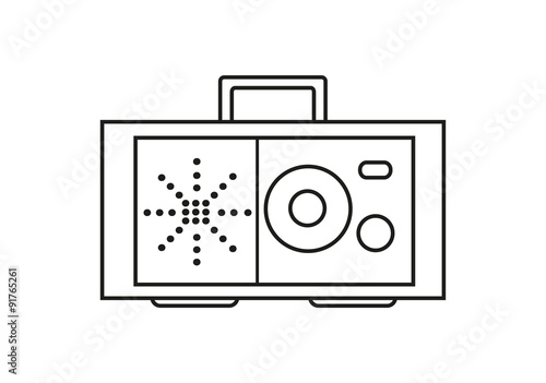 Retro radio icon in contour