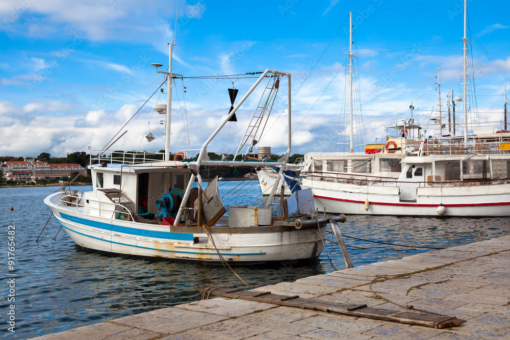 Fishing boat in harbor