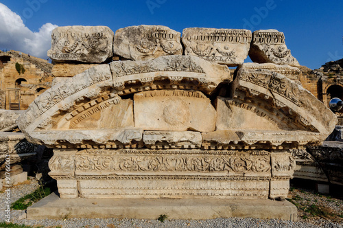 Ancient stone carving at Hierapolis.