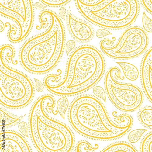 Yellow Cashmere Seamless Pattern