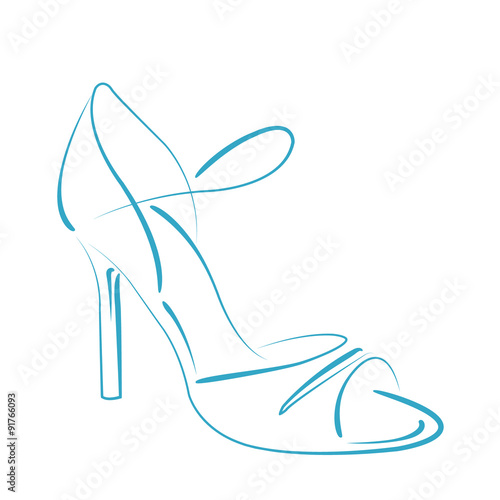 Sketched woman s shoe.