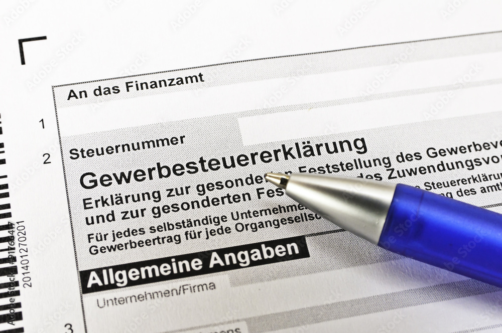 Obraz premium Gewerbesteuererklärung