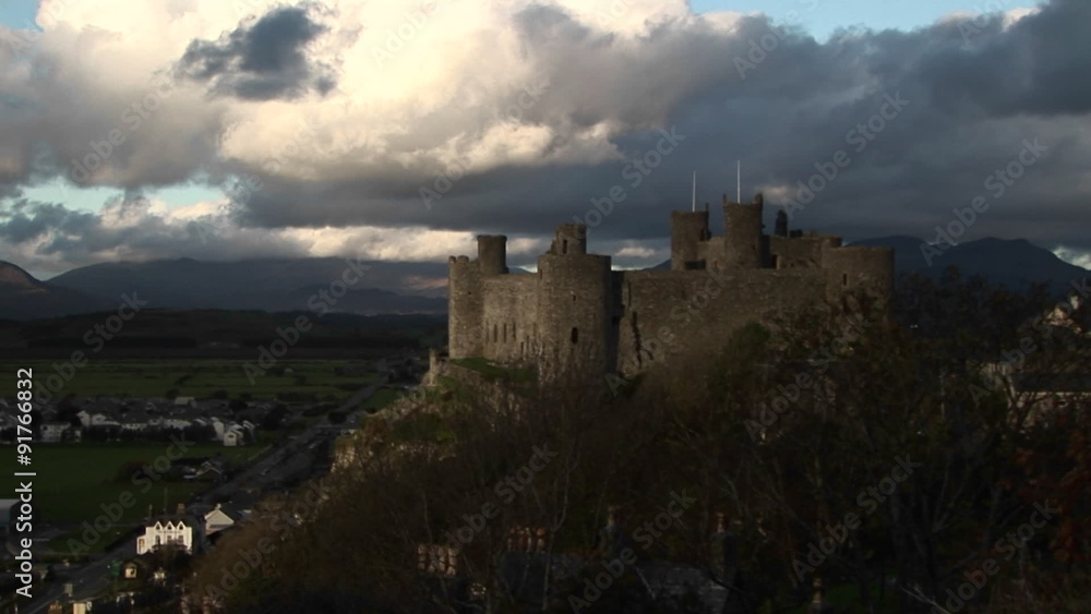 A fort in ireland towers above the countryside. A fort in ireland towers above the countryside.