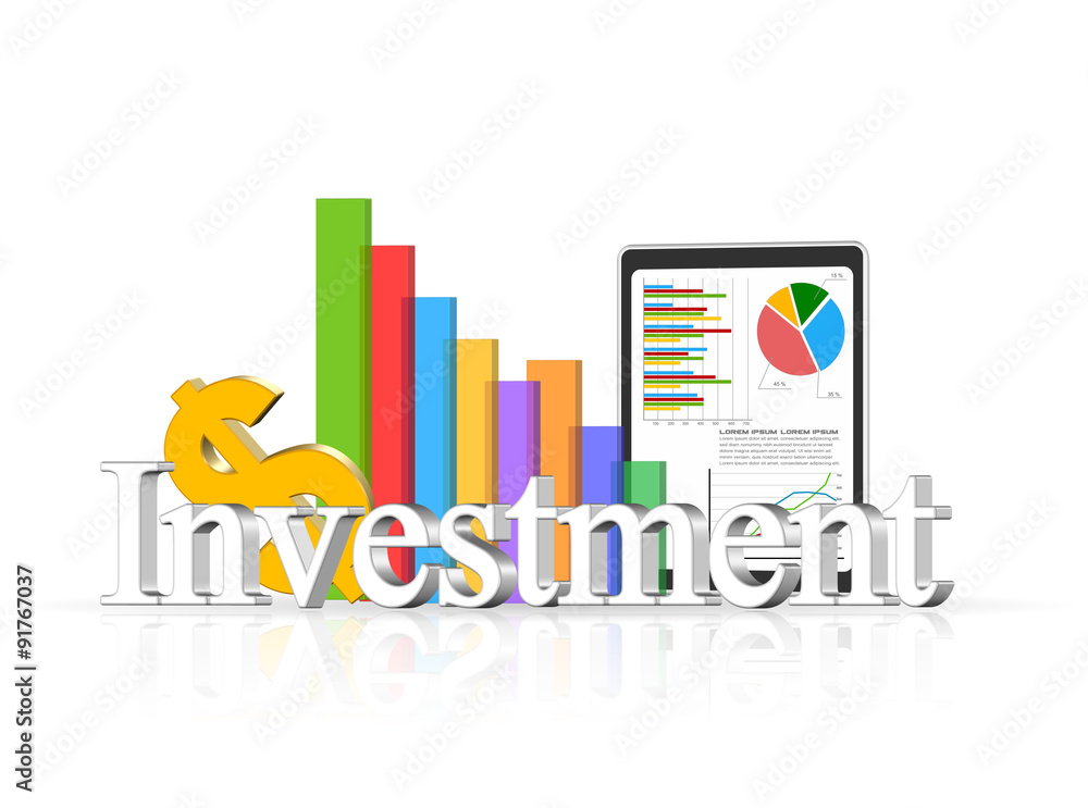 Fototapeta premium An illustration of 3d investment concept