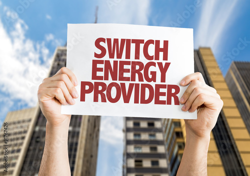 Wallpaper Mural Switch Energy Provider placard with skyscrappers background Torontodigital.ca