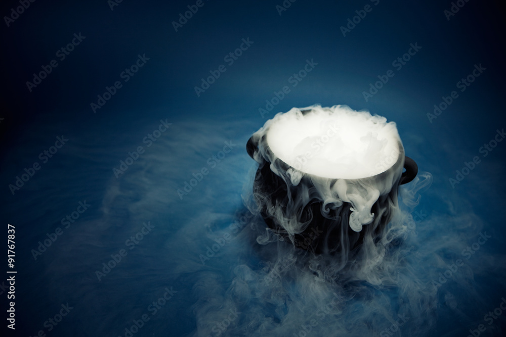 Fototapeta premium Cauldron: Spooky Halloween Cauldron with Smoke