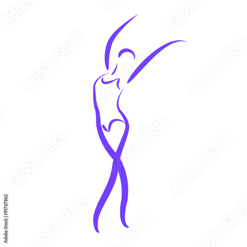 Sketched dancing woman.