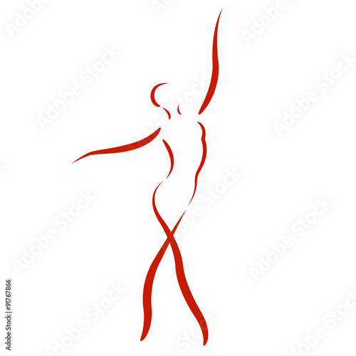 Sketched dancing woman.