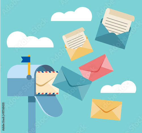 Vector post box flat illustration