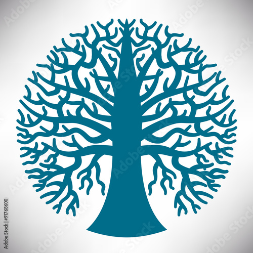 A stylized round tree in vector format