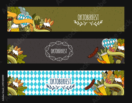Doodle style web banner design for Oktoberfest beer festival