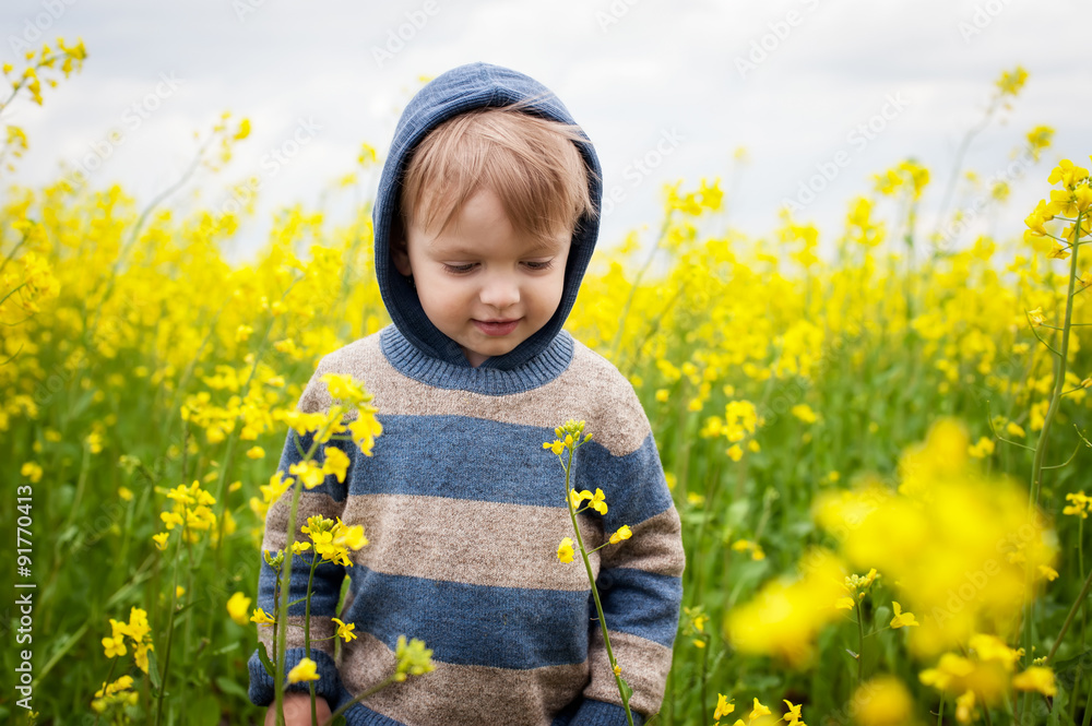 Toddler in canola Toddler in canola