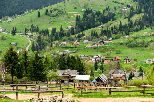 Carpathian mountains village photo