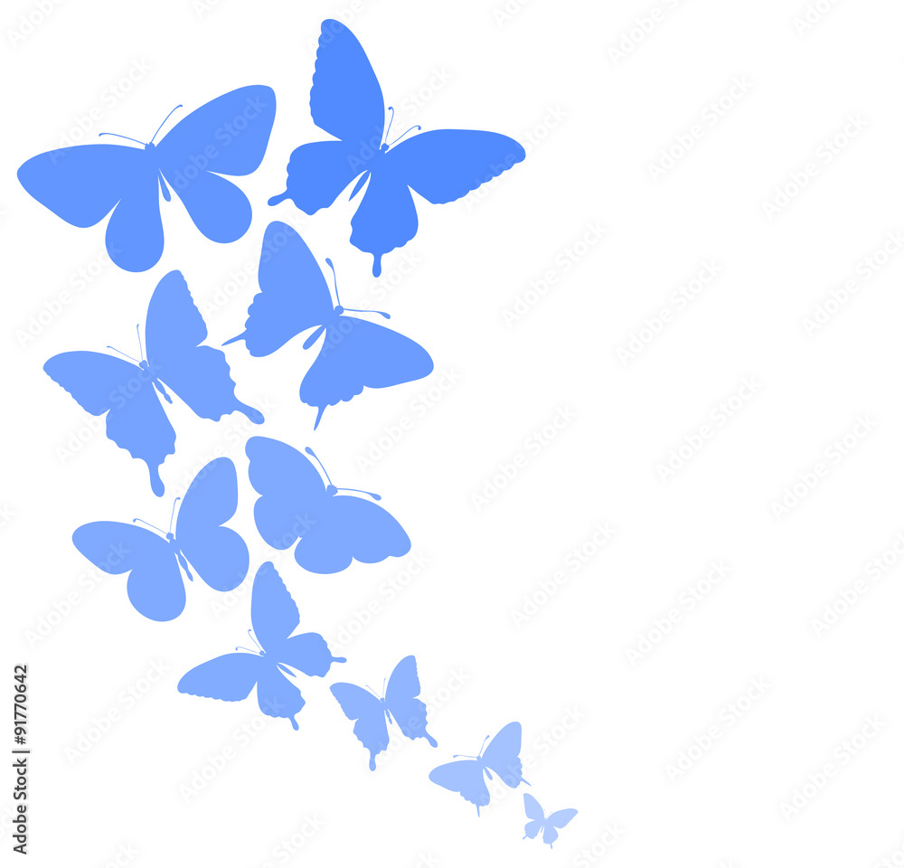 background with a border of butterflies flying.