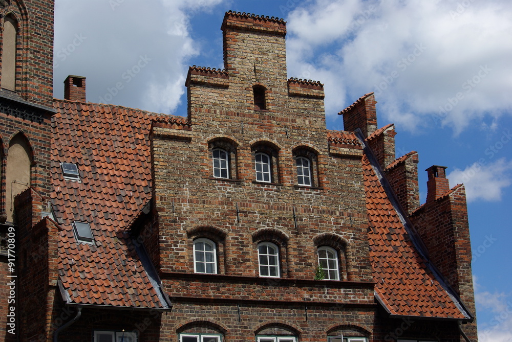 Allemagne, maison en brique à Lübeck