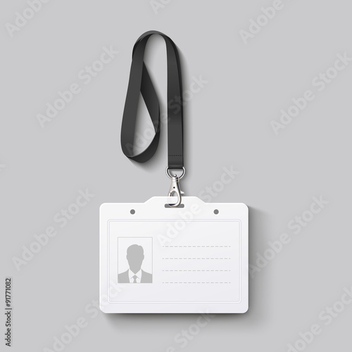 id badge with lanyard. Vector illustration