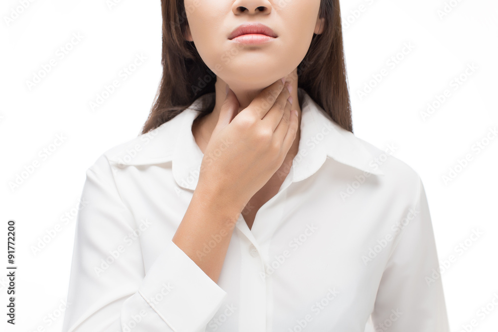 Sore throat woman Sore throat woman