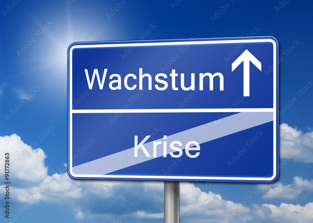 Wachstum Wege aus der Krise Veränderung Schild Wachstum Wege aus der Krise Veränderung Schild