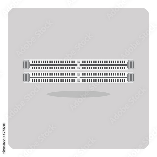 Vector of flat icon, computer memory slots on isolated background