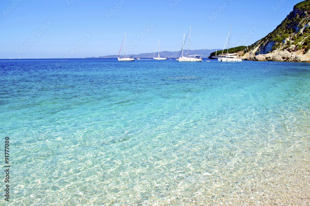turquoise sea in Ithaca island Greece