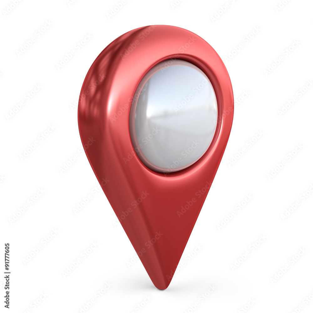 Ralistic map pointer. GPS location symbol; 3D icon isolated on w Stock  Illustration | Adobe Stock