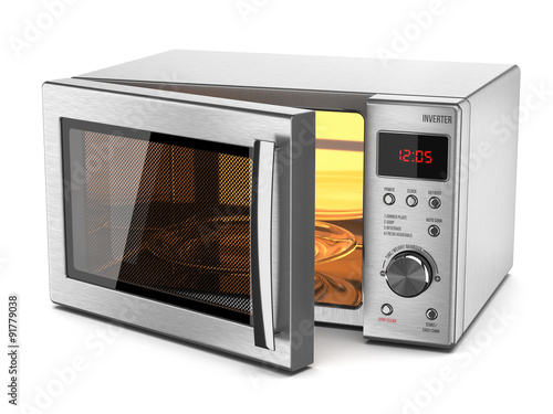 Microwave stove isolated on white background 3d photo