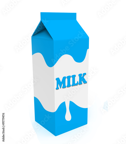 Blue and white milk box