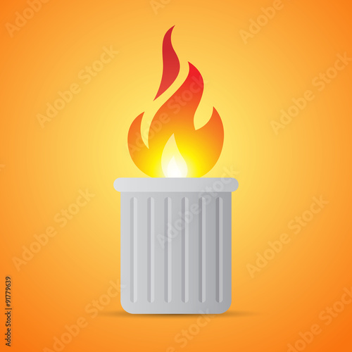 Burning Trash Can