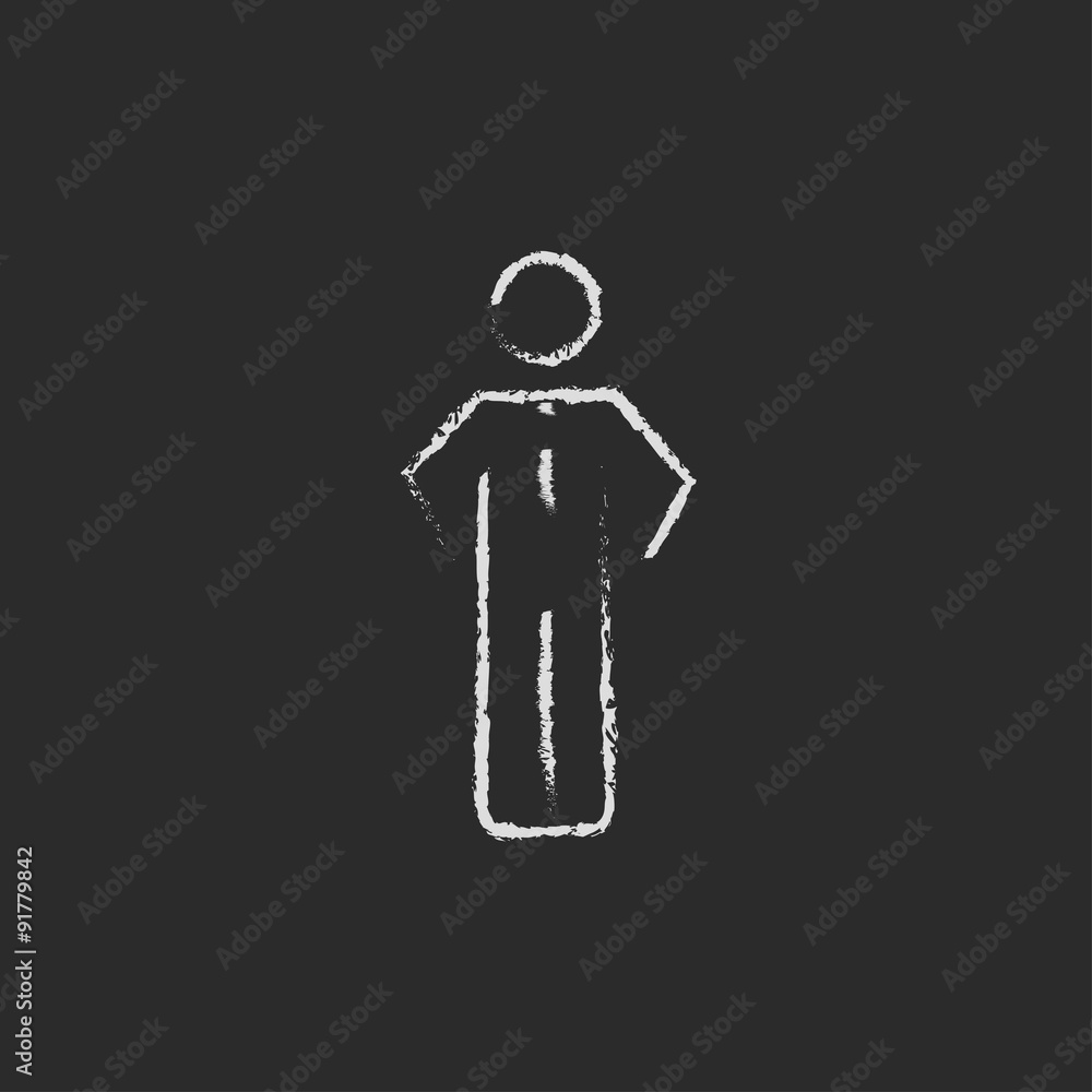 Businessman standing icon drawn in chalk. Businessman standing icon drawn in chalk.