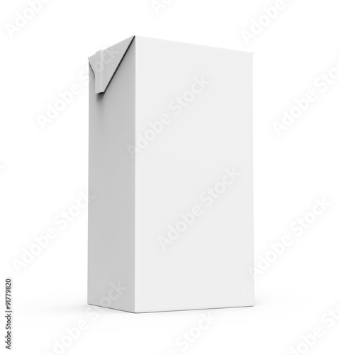 Juice, milk white carton box isolated