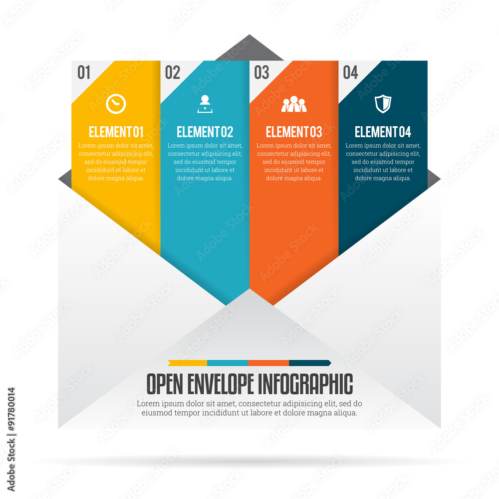 Open Envelope Infographic Open Envelope Infographic