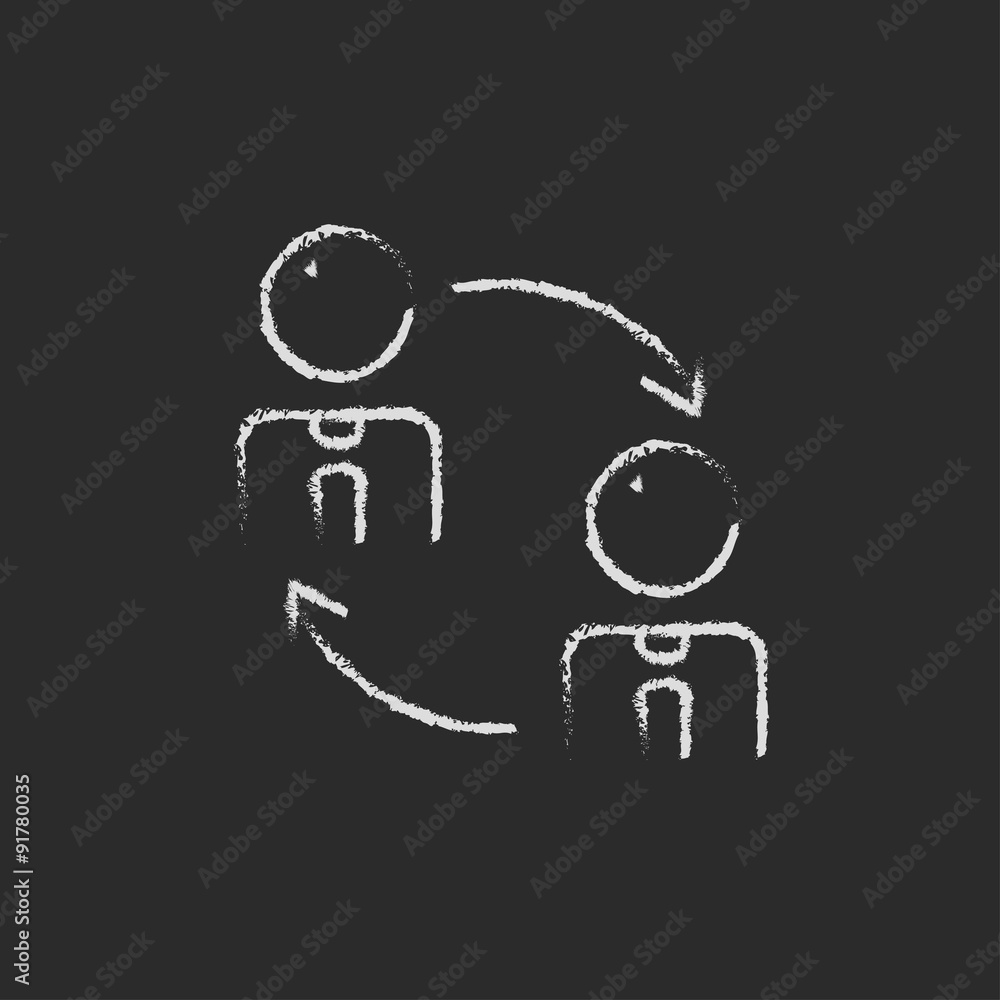Fotografie Staff turnover icon drawn in chalk.