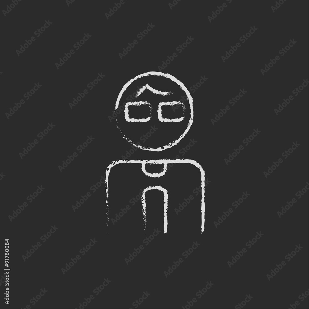 Businessman icon drawn in chalk. Businessman icon drawn in chalk.