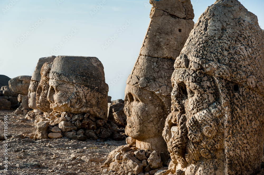 Heads on east terrace of Mount Nemrut.