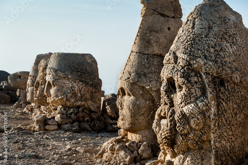 Heads on east terrace of Mount Nemrut.