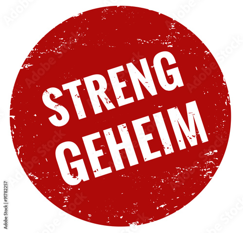 Stempel Grunge rot streng geheim