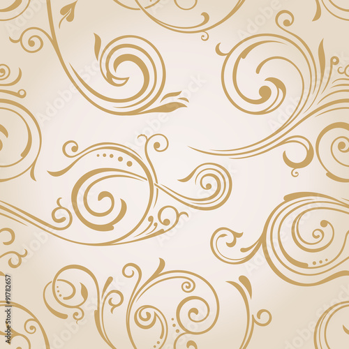 Seamless vector curves wallpaper. Vintage background