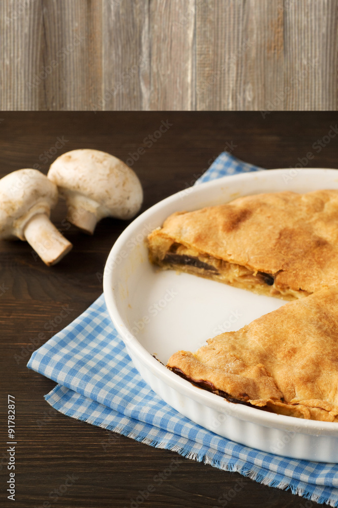 pie with meat and mushrooms pie with meat and mushrooms