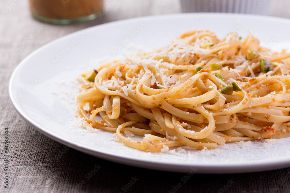 pasta with pesto sauce