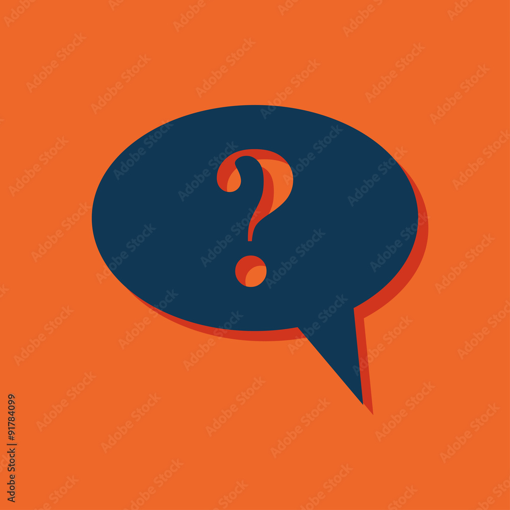 Icon of speech bubble with question mark, vector illustration Icon of speech bubble with question mark, vector illustration