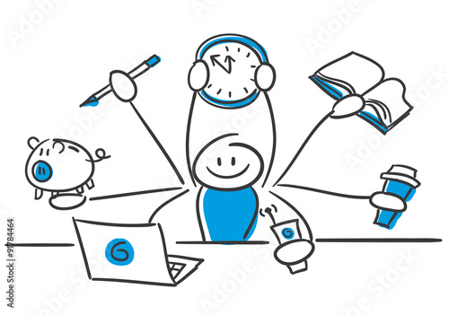 Stick Figure Series Blue